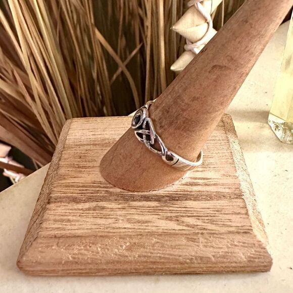 Sterling Silver Celtic Moon Ring Sizes 6,8,9 - Picture 5 of 7